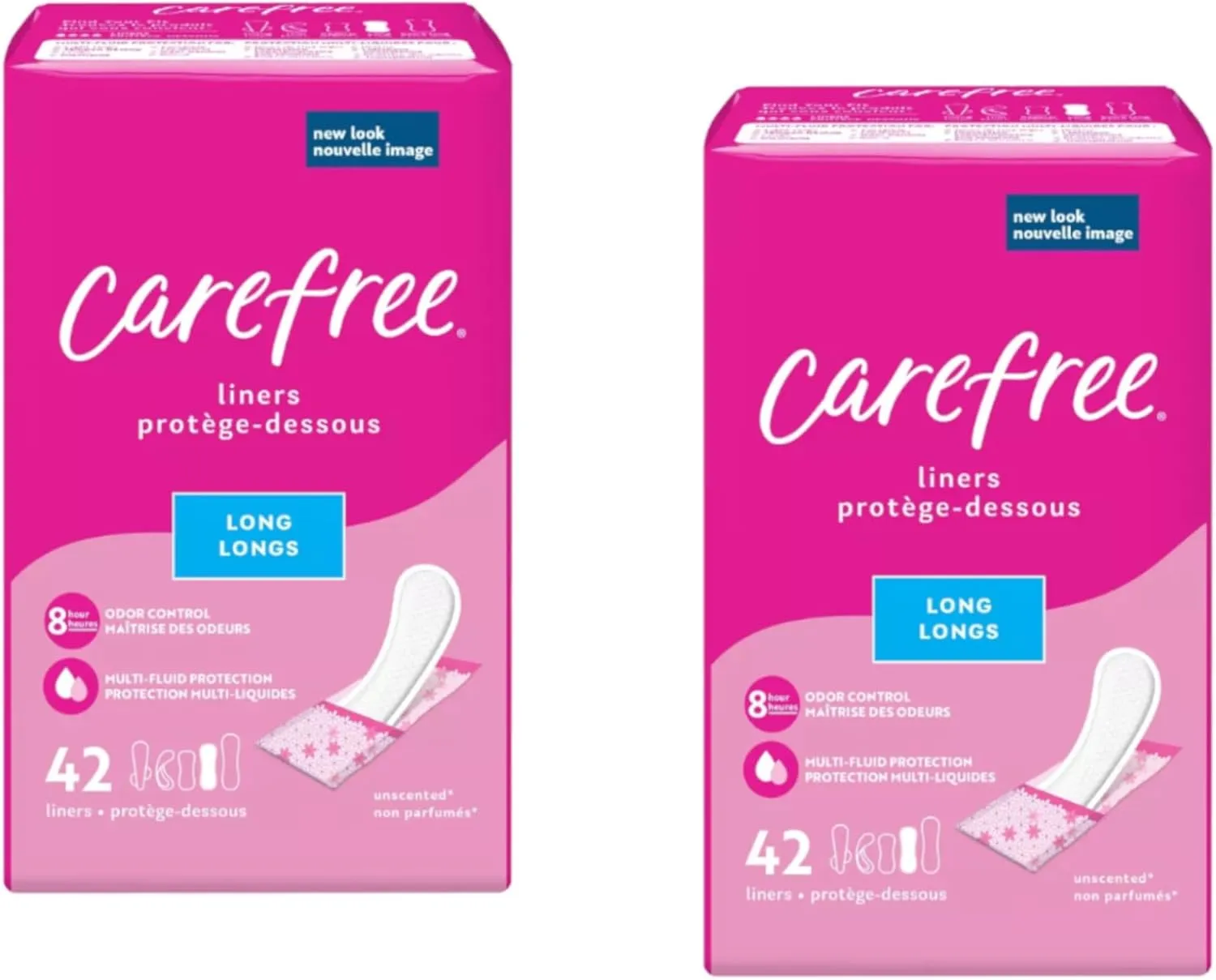 Carefree Acti-Fresh Long Unscented, 42-count (Value Pack of 2)