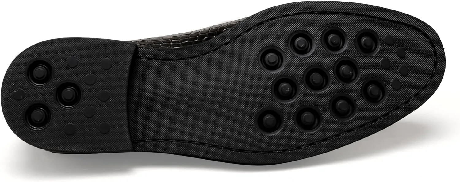 Casual Dress Shoes for Men, Premium Formal Buckle Dress Loafers Business Slip-on Penny Loafer for Mens