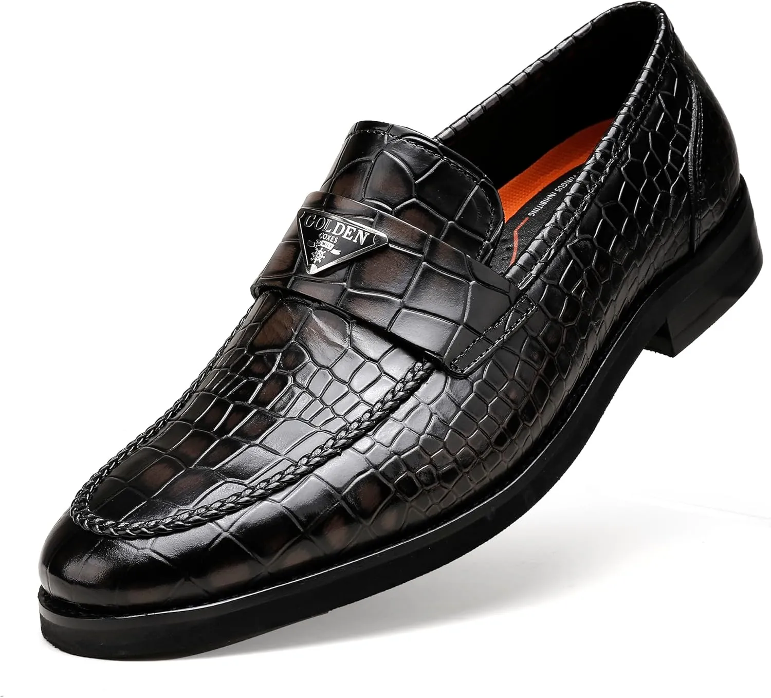 Casual Dress Shoes for Men, Premium Formal Buckle Dress Loafers Business Slip-on Penny Loafer for Mens