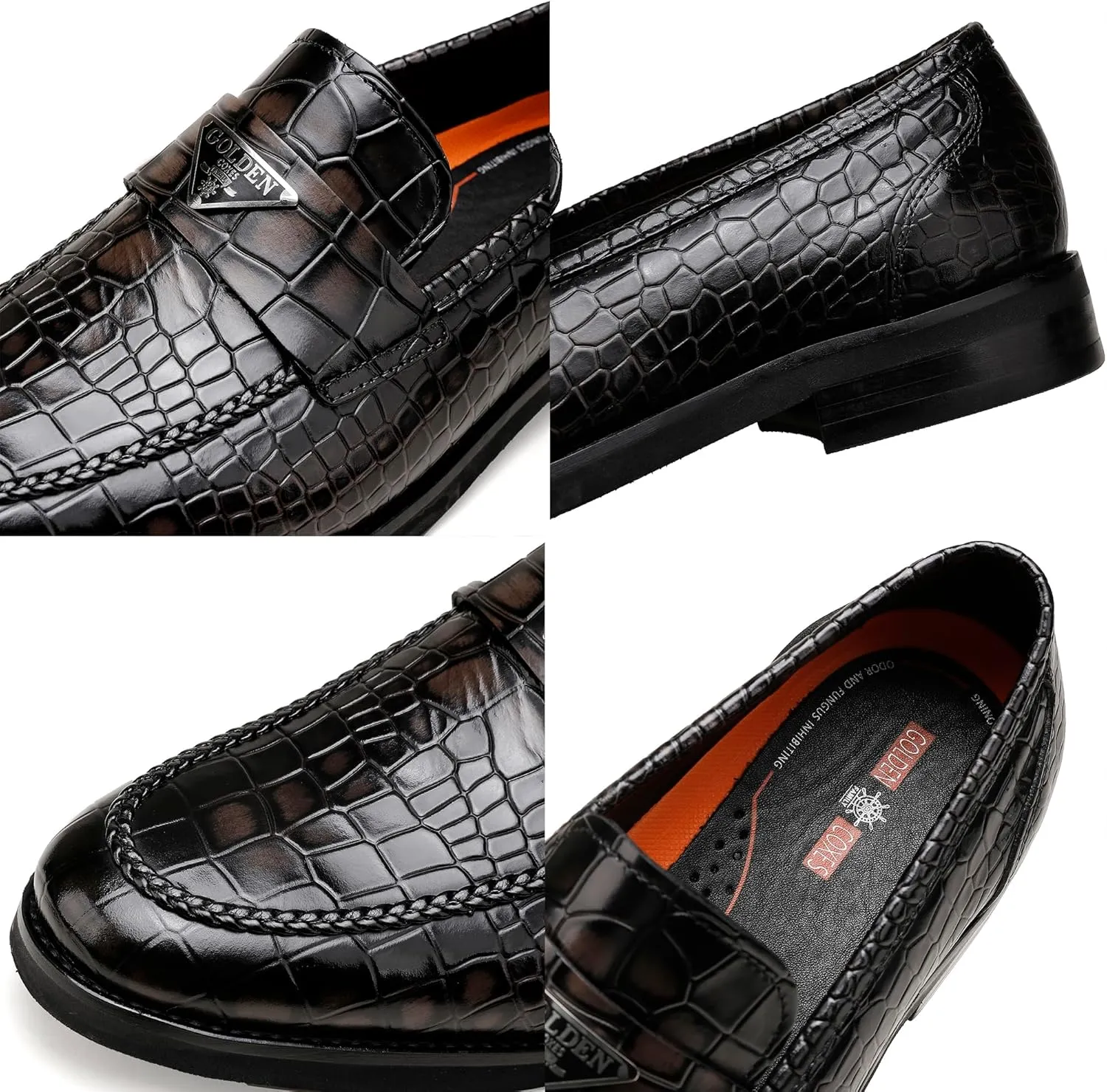 Casual Dress Shoes for Men, Premium Formal Buckle Dress Loafers Business Slip-on Penny Loafer for Mens