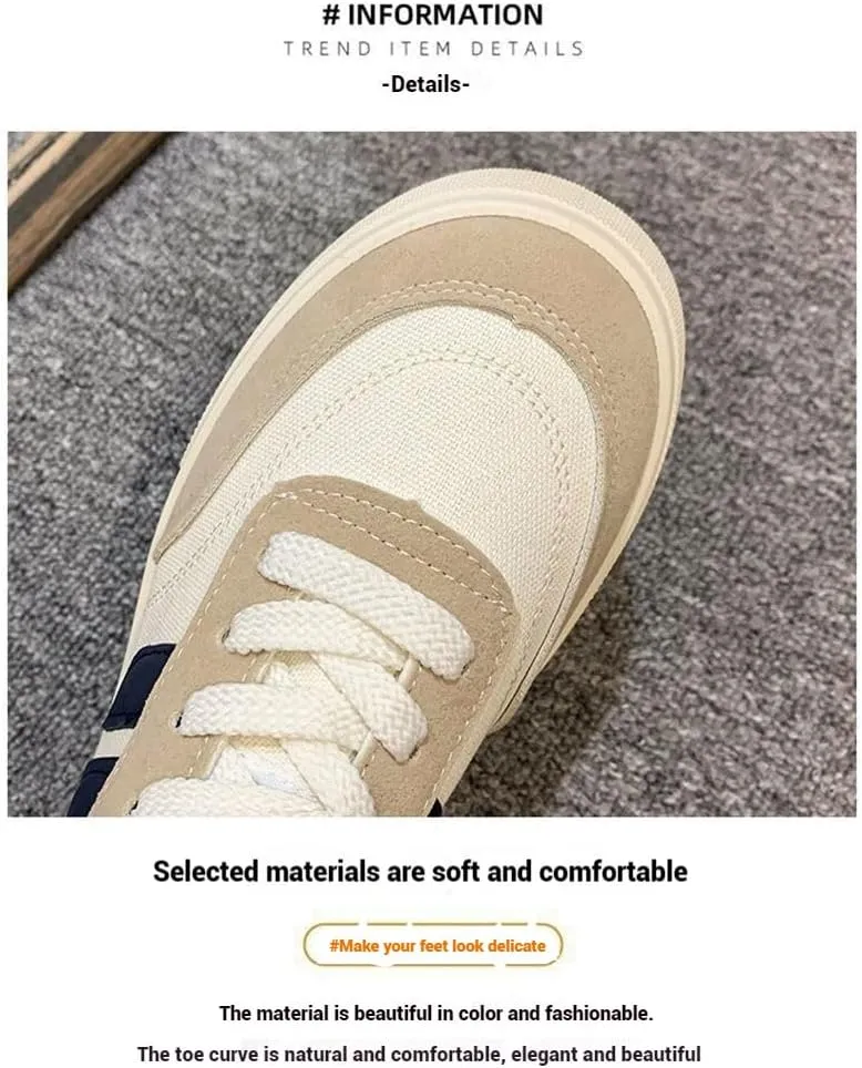 Casual Lace Up Non-Slip Tennis Running Shoes Comfortable Sneakers for Women Soft Color Combination Flat Shoes