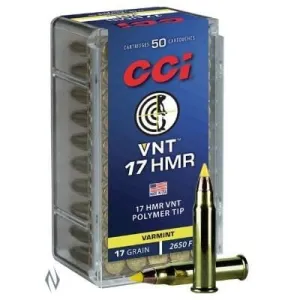 CCI RIMFIRE 17HMR VNT 17 GR TIPPED 2650FPS