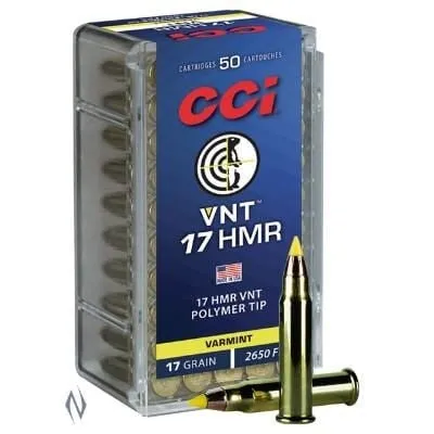 CCI RIMFIRE 17HMR VNT 17 GR TIPPED 2650FPS