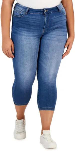 Celebrity Pink Womens Plus Mid-Rise Cropped Skinny Jeans