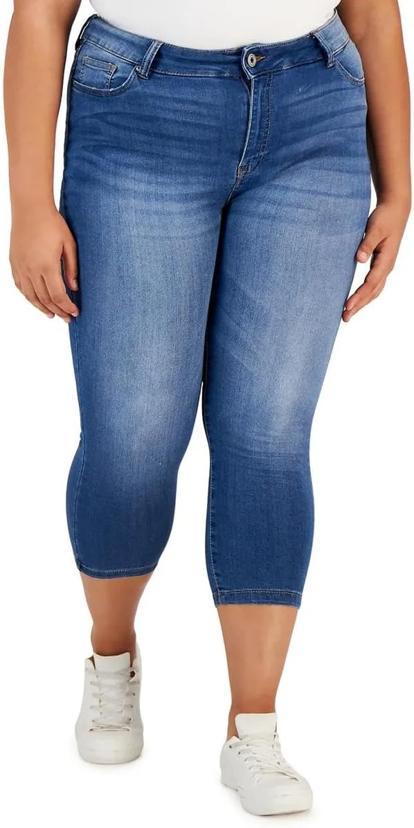 Celebrity Pink Womens Plus Mid-Rise Cropped Skinny Jeans