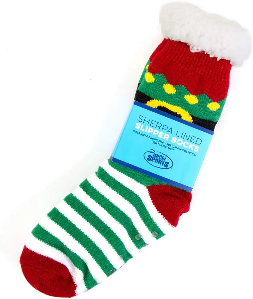 ChalkTalkSPORTS Slipper Sock | Holiday & Costume Socks | Sherpa Fleece Lined | One Size Fits Most