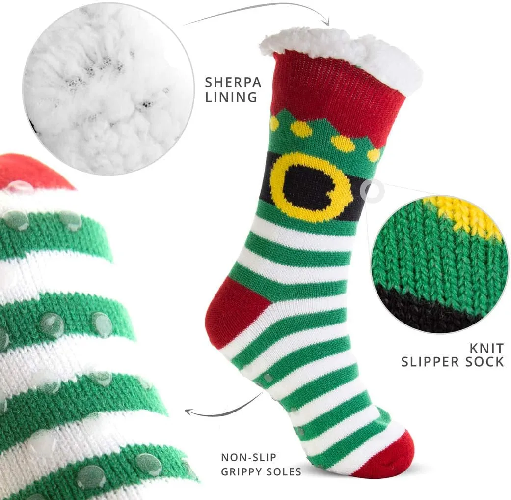 ChalkTalkSPORTS Slipper Sock | Holiday & Costume Socks | Sherpa Fleece Lined | One Size Fits Most
