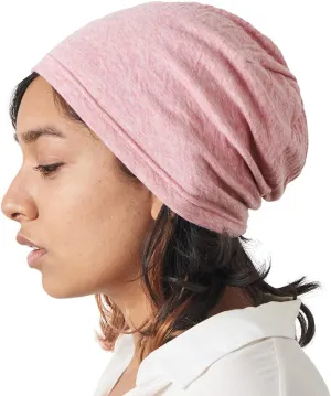 CHARM Womens Organic Cotton Beanie Hat - Mens Slouchy Beanie Made in Japan Chemo Hat
