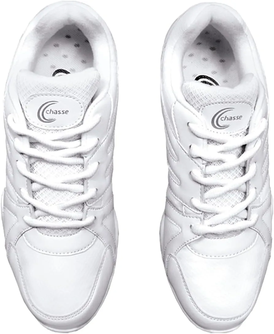 chassé Surge Womens Cheerleading Sneaker - White Low Profile Cheer Shoe - Adult Sizes