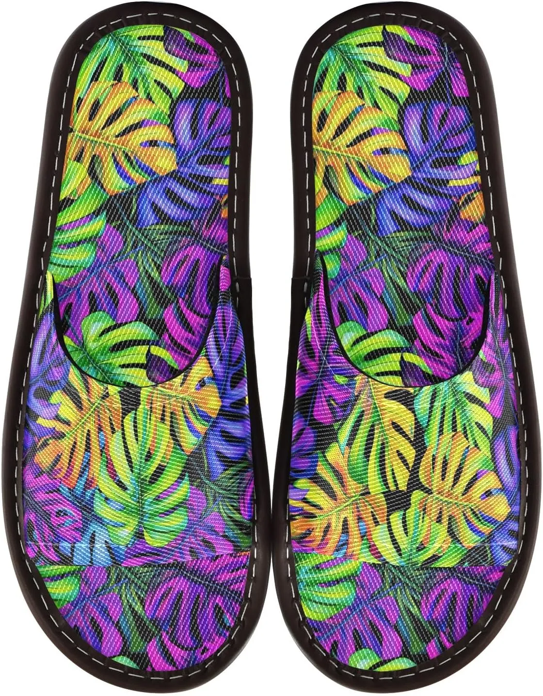 CHIFIGNO Durable Casual House Slippers for Indoor with Non-slip Sole Size 4-5