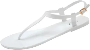 Chix Women's Classic Flat Jelly Sandals (10, White, numeric_10)