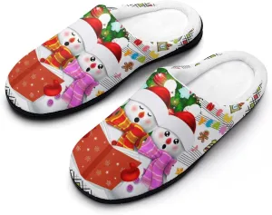 Christmas House Slippers For Woman Ladies Memory Foam Bedroom Slipper Indoor Outdoor Slip-On Shoes Funny Fall Slippers