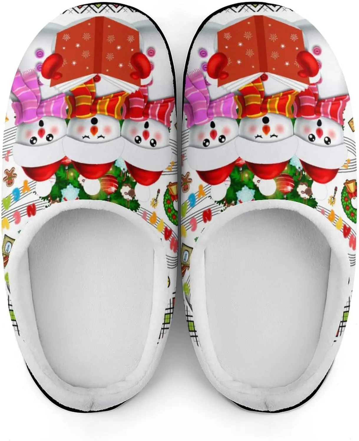 Christmas House Slippers For Woman Ladies Memory Foam Bedroom Slipper Indoor Outdoor Slip-On Shoes Funny Fall Slippers