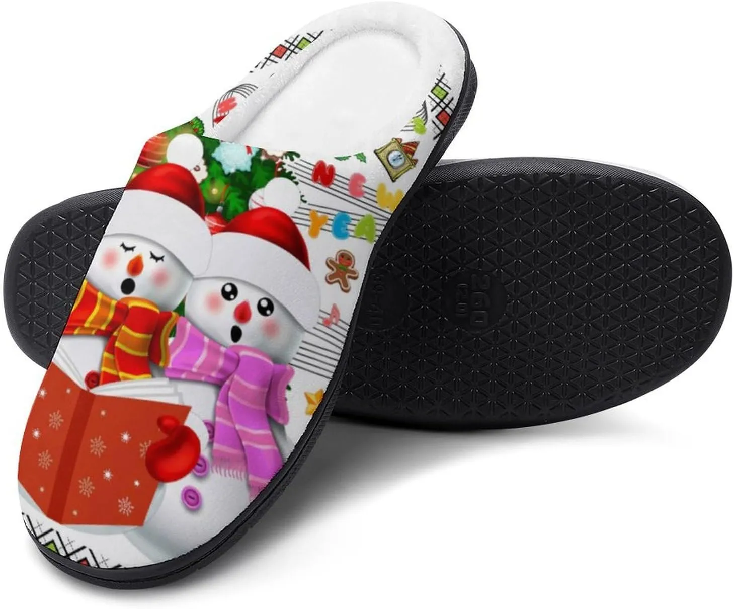 Christmas House Slippers For Woman Ladies Memory Foam Bedroom Slipper Indoor Outdoor Slip-On Shoes Funny Fall Slippers