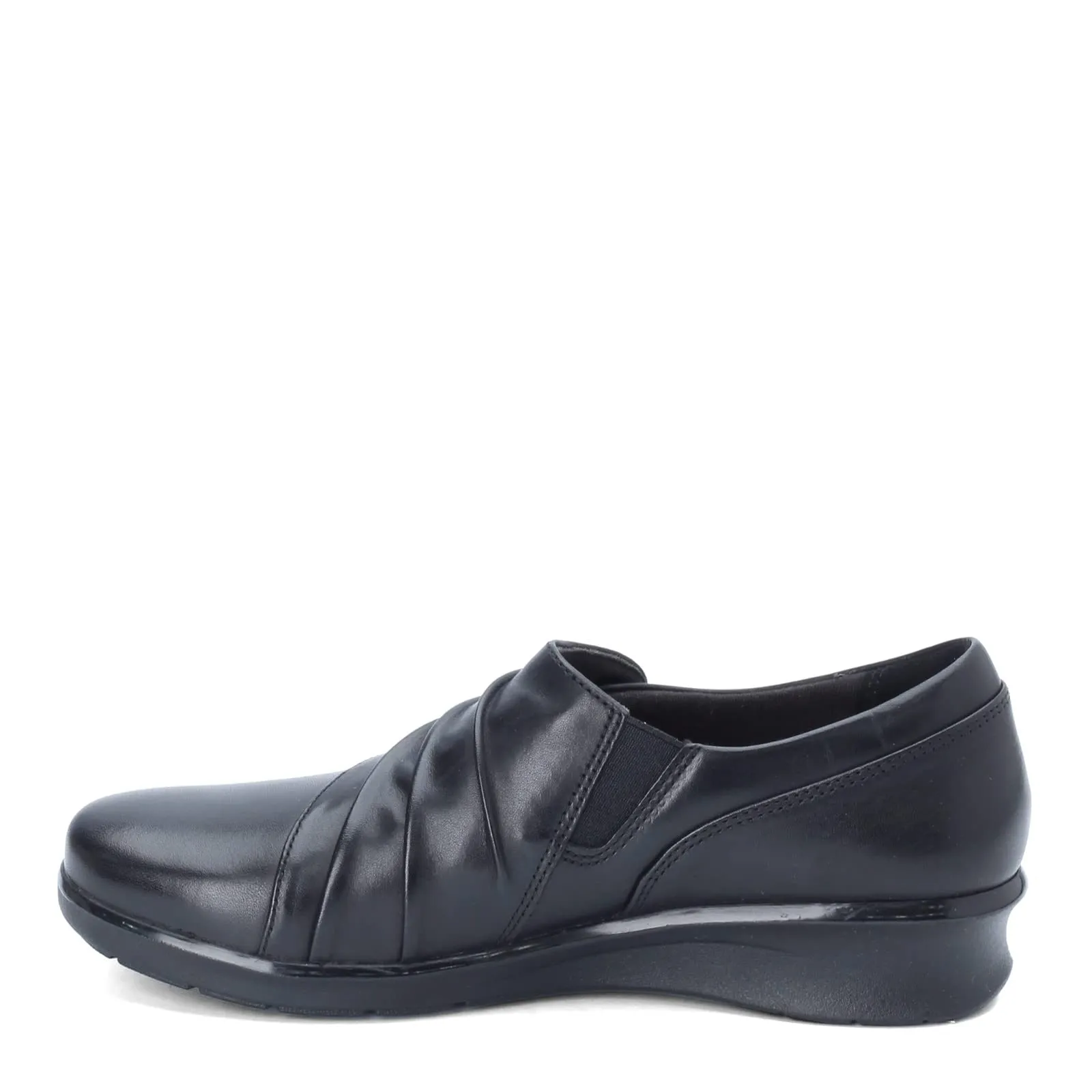 Clarks Women's Hope Roxanne Loafer, Black Leather, 6 W US