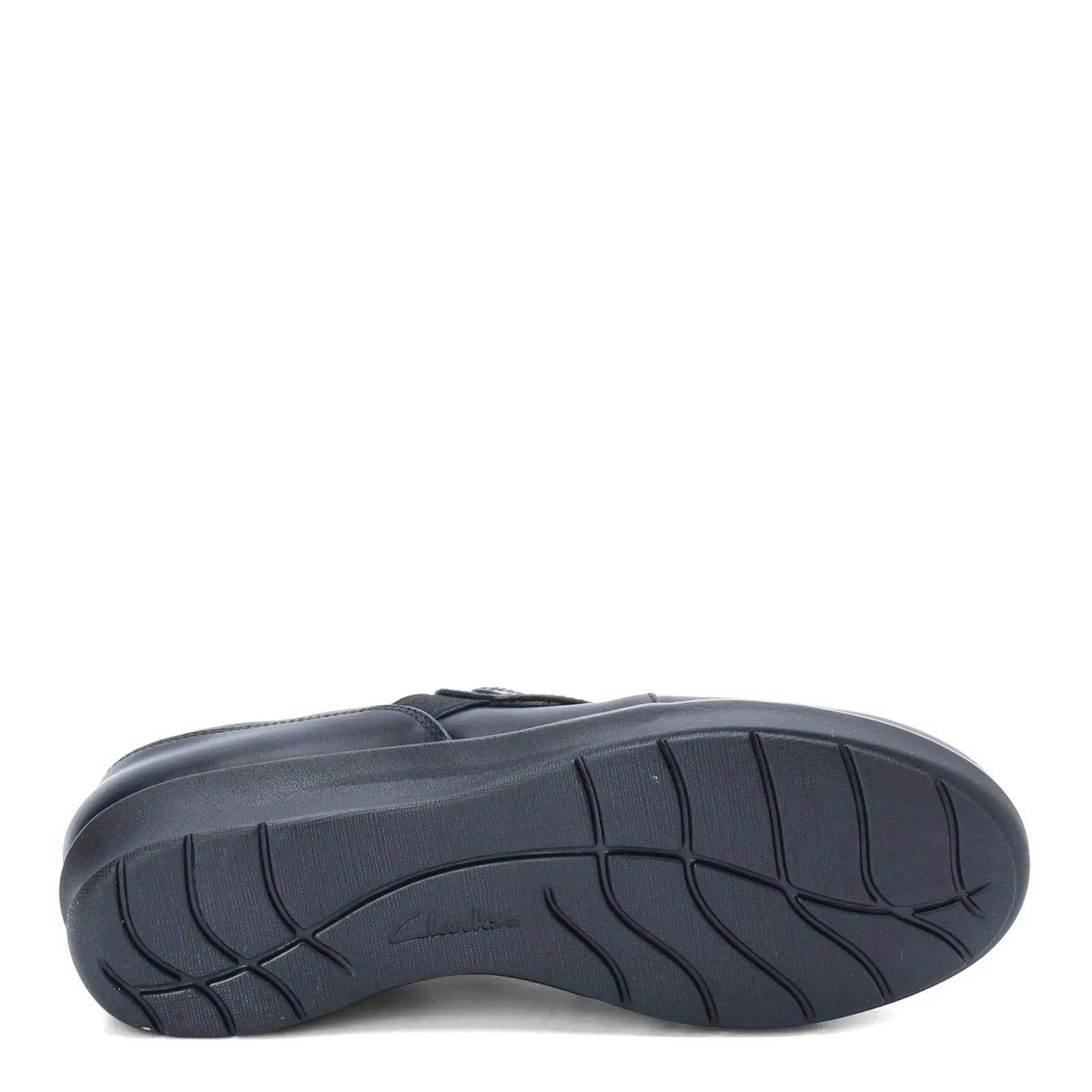 Clarks Women's Hope Roxanne Loafer, Black Leather, 6 W US