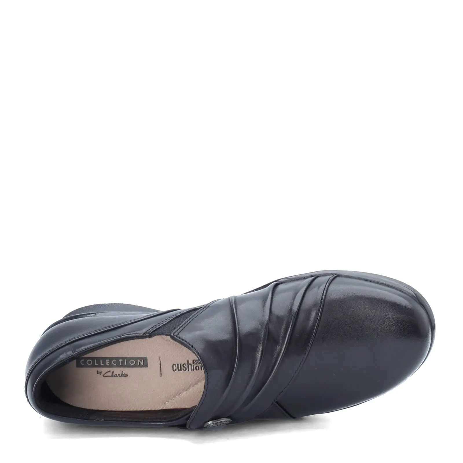 Clarks Women's Hope Roxanne Loafer, Black Leather, 6 W US