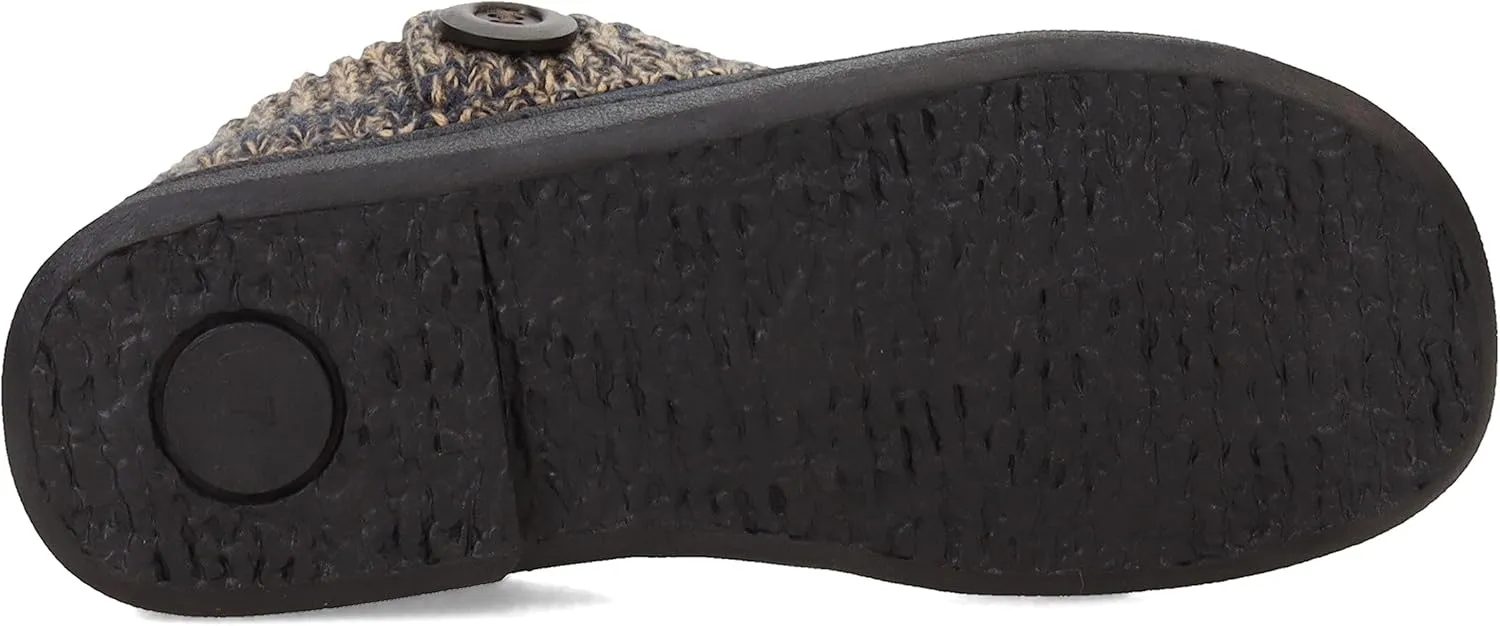 Clarks Womens Slipper Suede Leather Knitted Collar Clog Slippers - Plush Faux Fur Lining
