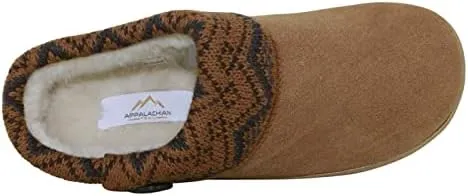 Clarks Womens Slipper Suede Leather Knitted Collar Clog Slippers - Plush Faux Fur Lining