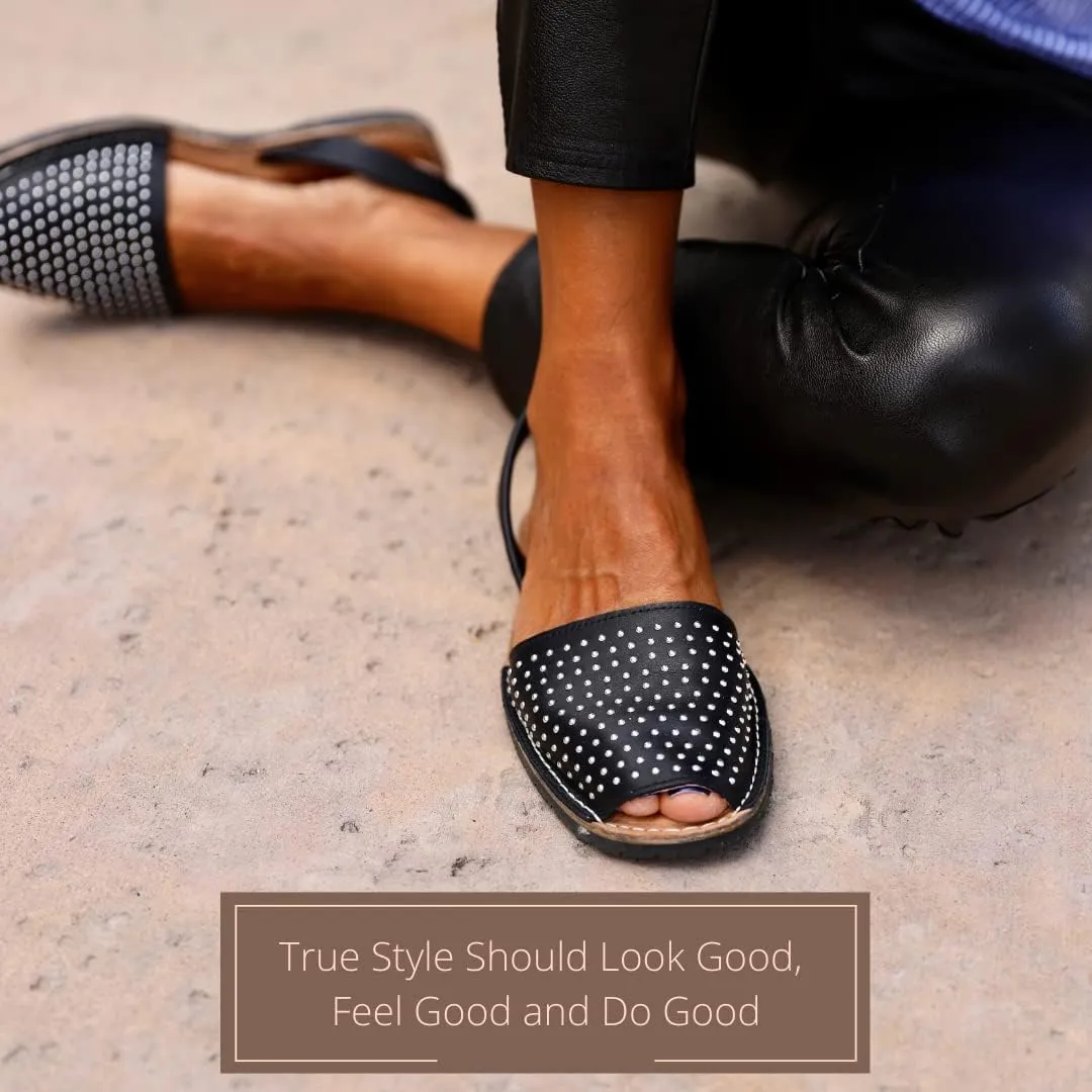 Classic Flat Sandals for Women – Dressy Soft Leather Peep Toe Women’s Flat Sandals, Casual Slip on Flats