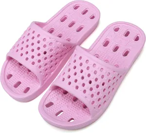 clootess Shower Shoes Slide for Men and Women Holes Bath Slipper Bathroom Sandal Pool Gym College Dorm Non-Slip