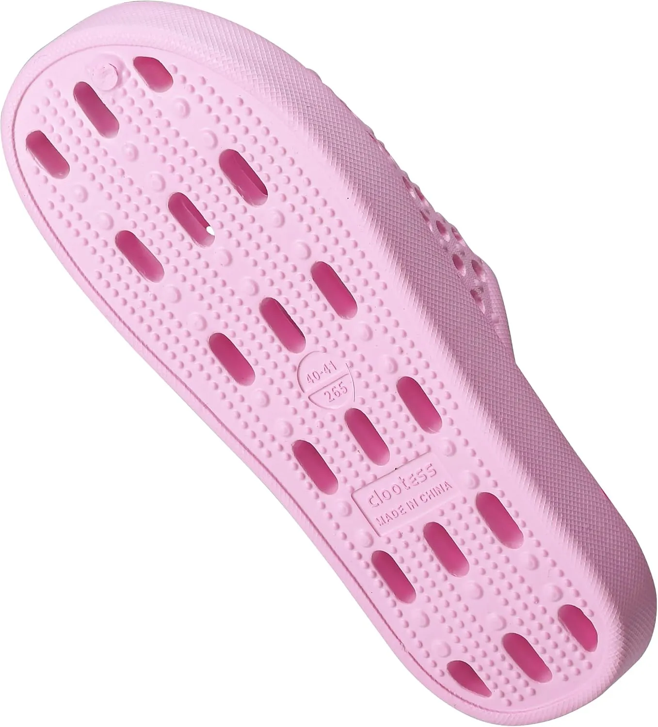 clootess Shower Shoes Slide for Men and Women Holes Bath Slipper Bathroom Sandal Pool Gym College Dorm Non-Slip