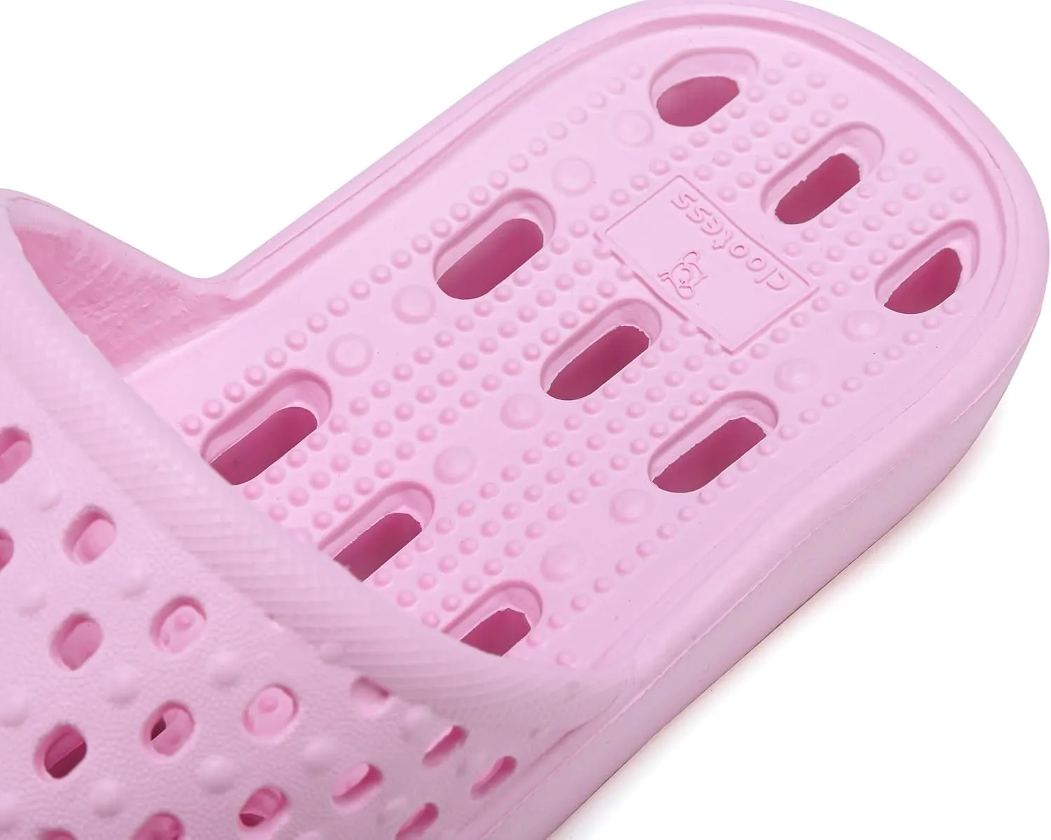 clootess Shower Shoes Slide for Men and Women Holes Bath Slipper Bathroom Sandal Pool Gym College Dorm Non-Slip