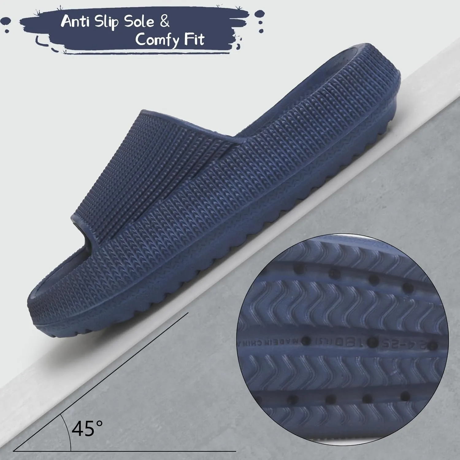 Cloud Slides for Kids, Non-Slip Slipper, Quick Drying Sandals for Boys and Girls, Home Shower Bathroom Beach Shoes for Toddler