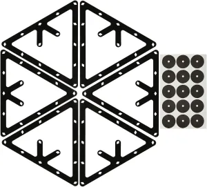 CM Pack of 6 Sheets Magic Ball Rack Pro Triangle Billiards Ball Rack with Pool Table Marker Dots for Rack 8, 9, and 10 Ball Combo Pack and Snooker