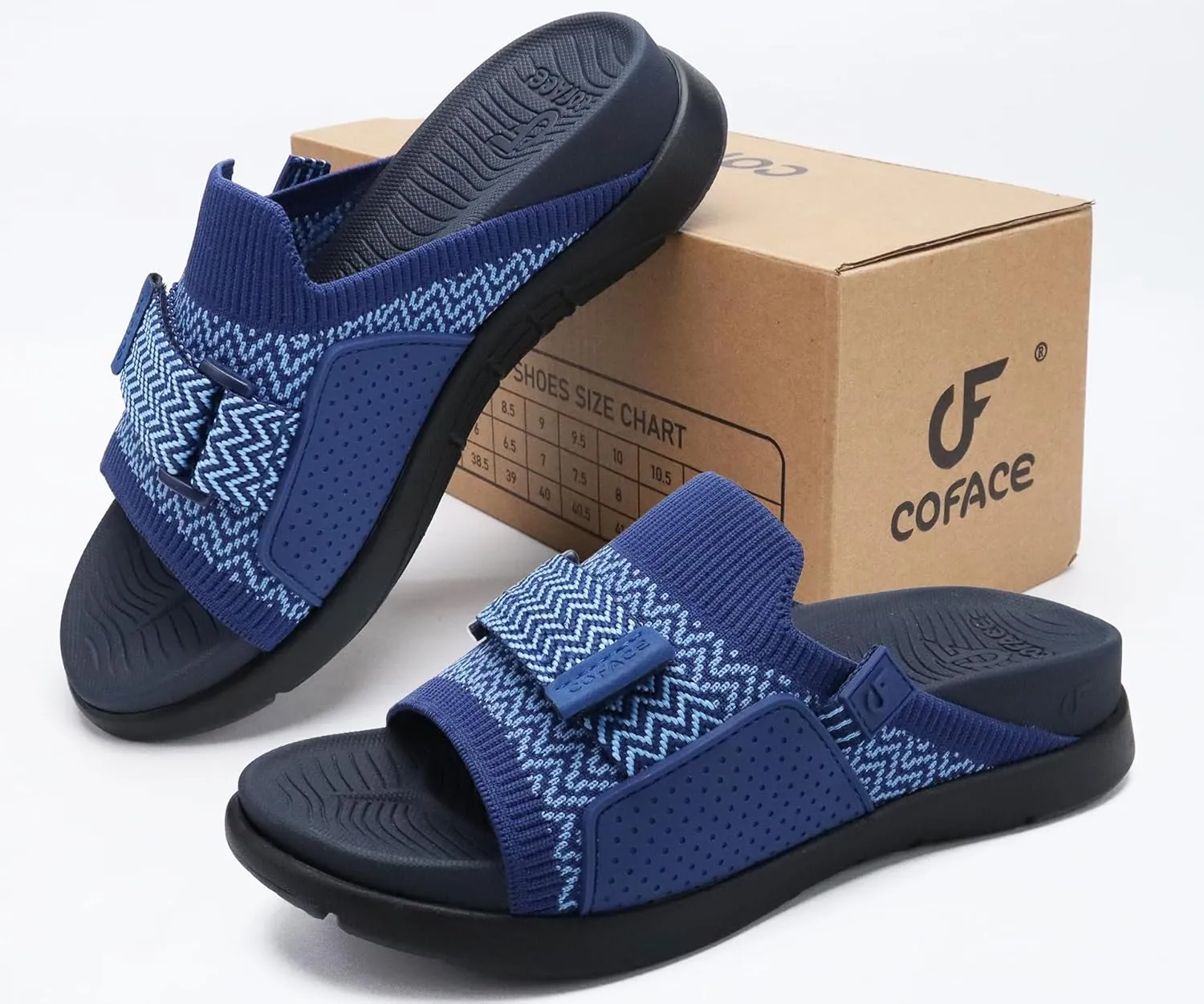 COFACE Women’s Orthotic Sandals Comfortable Plantar Fasciitis Arch Support Sandal Slippers Ladies Fashion Fabric Kint Slides Sandals with Lightweight Athletic Soft Cushion Footbed (US Size 5-11)
