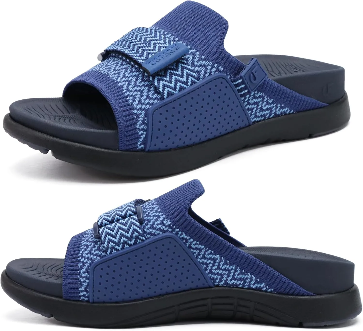 COFACE Women’s Orthotic Sandals Comfortable Plantar Fasciitis Arch Support Sandal Slippers Ladies Fashion Fabric Kint Slides Sandals with Lightweight Athletic Soft Cushion Footbed (US Size 5-11)