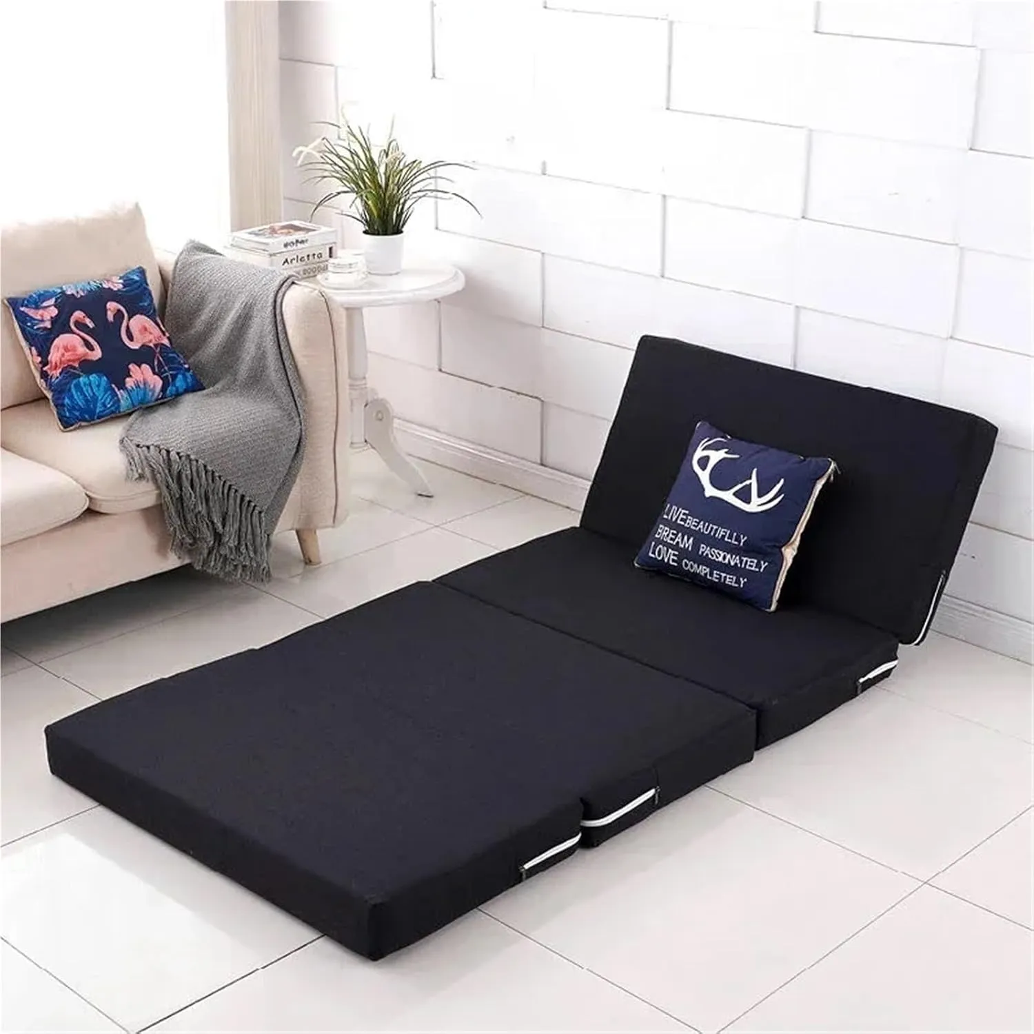 Collapsible Mattress Folding Mattress Foam Mat Tatami Yoga Pad Office Lunch Break Single Bed Camping and Sleeping(Color6,100x200x8cm)