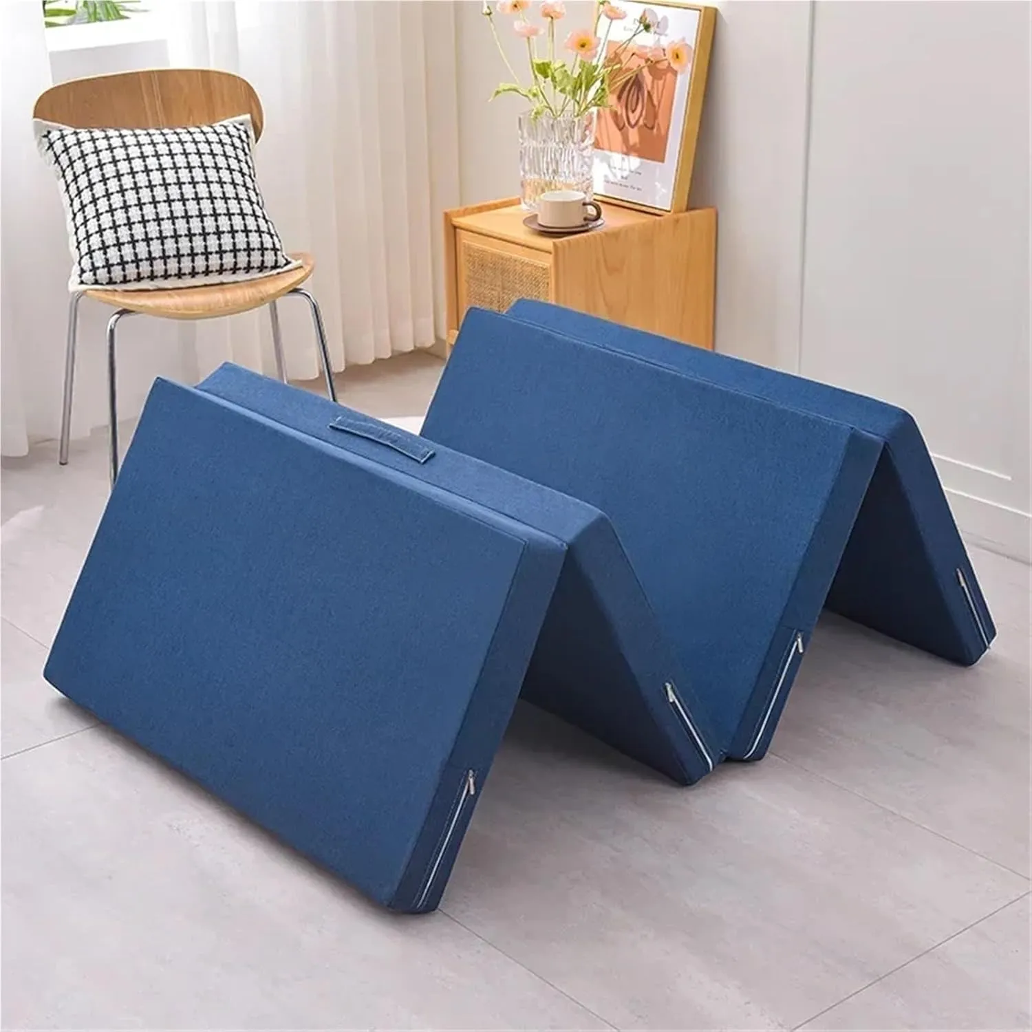 Collapsible Mattress Folding Mattress Foam Mat Tatami Yoga Pad Office Lunch Break Single Bed Camping and Sleeping(Color6,100x200x8cm)
