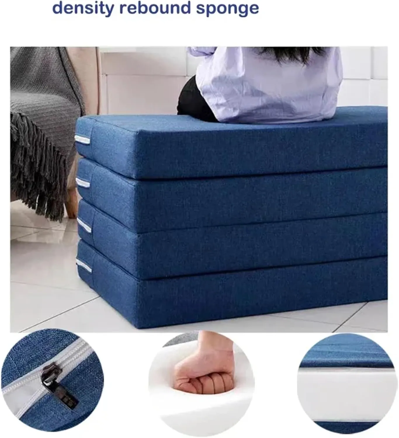 Collapsible Mattress Folding Mattress Foam Mat Tatami Yoga Pad Office Lunch Break Single Bed Camping and Sleeping(Color6,100x200x8cm)