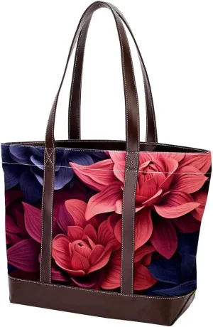 Colorful Petal Flowers-1002 Shoulder Purses for Women Large Soft Washed Leather Purses and Durable Handbags