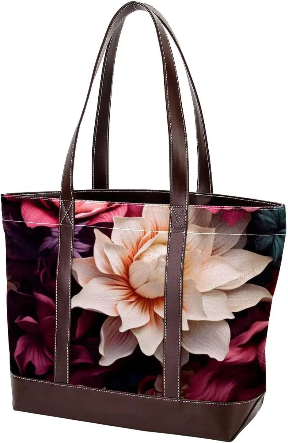 Colorful Petal Flowers-1002 Shoulder Purses for Women Large Soft Washed Leather Purses and Durable Handbags