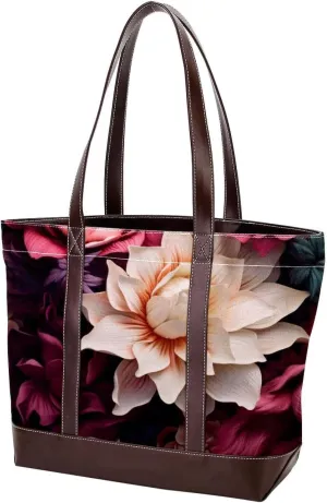 Colorful Petal Flowers-1002 Shoulder Purses for Women Large Soft Washed Leather Purses and Durable Handbags
