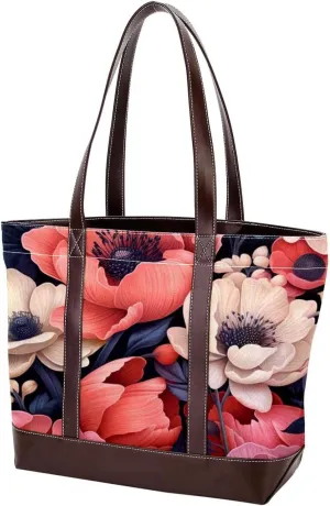 Colorful Petal Flowers-1002 Shoulder Purses for Women Large Soft Washed Leather Purses and Durable Handbags