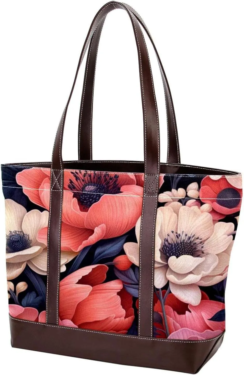 Colorful Petal Flowers-1002 Shoulder Purses for Women Large Soft Washed Leather Purses and Durable Handbags