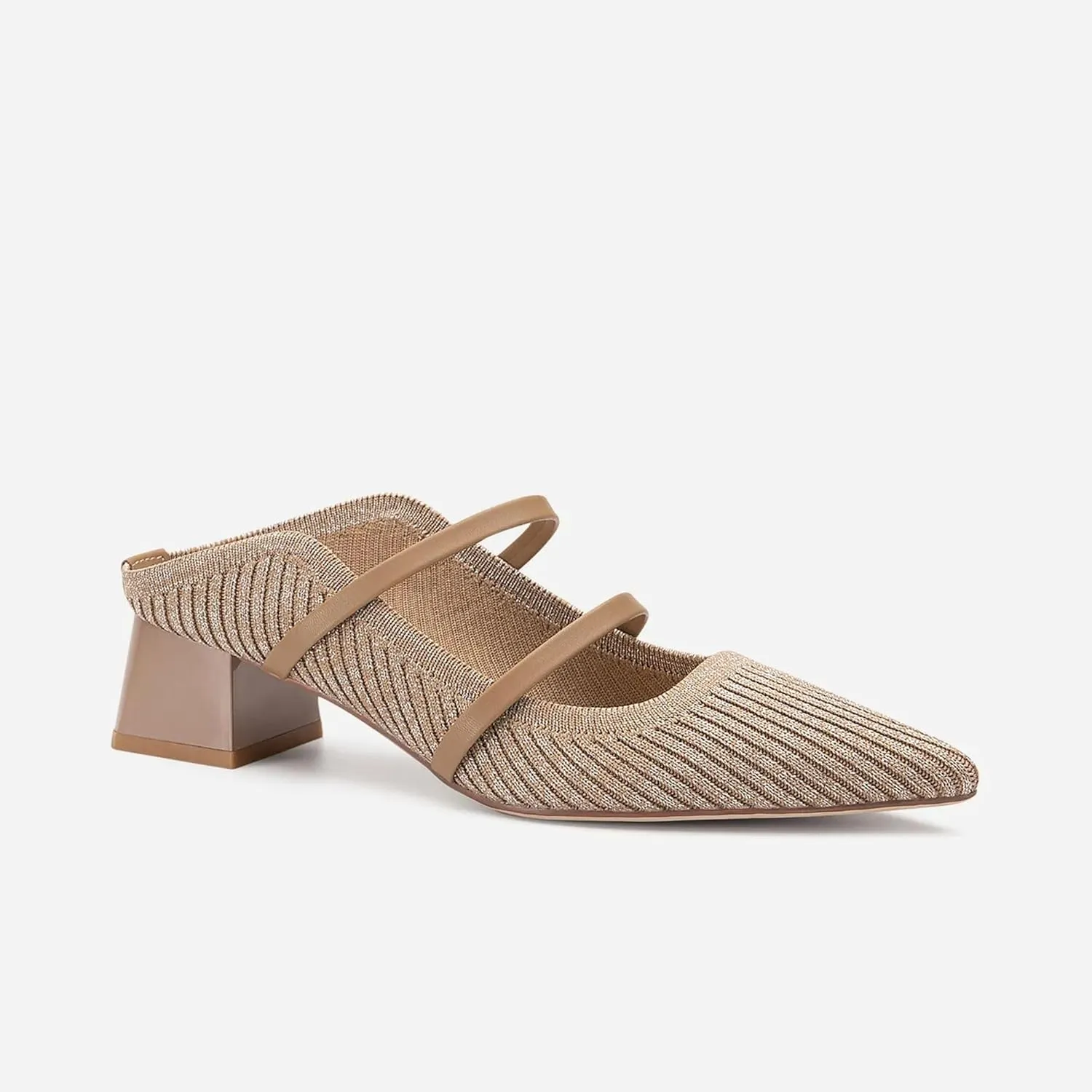 Commute Pointed Toe Solid Color Heeled Mules