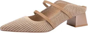 Commute Pointed Toe Solid Color Heeled Mules