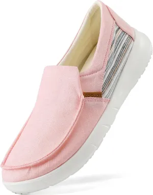 COOJOY Women's Casual Lightweight Stretch Boat Canvas Slip on Shoes Breathable