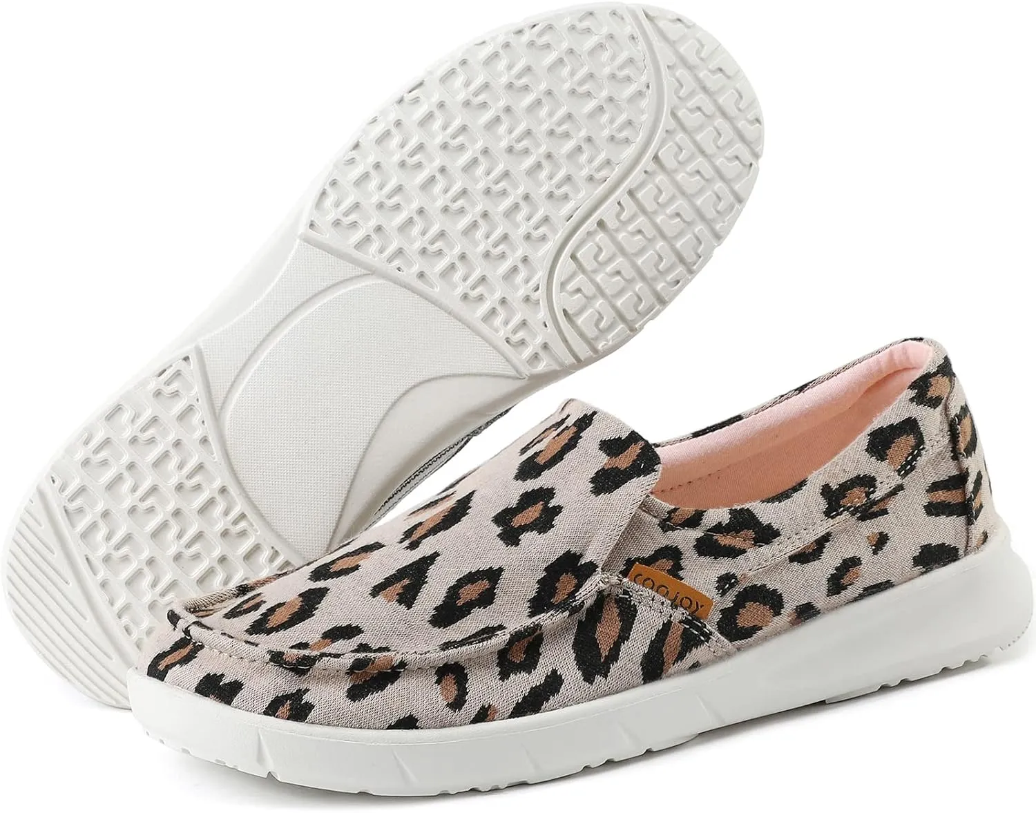 COOJOY Women's Casual Lightweight Stretch Boat Canvas Slip on Shoes Breathable