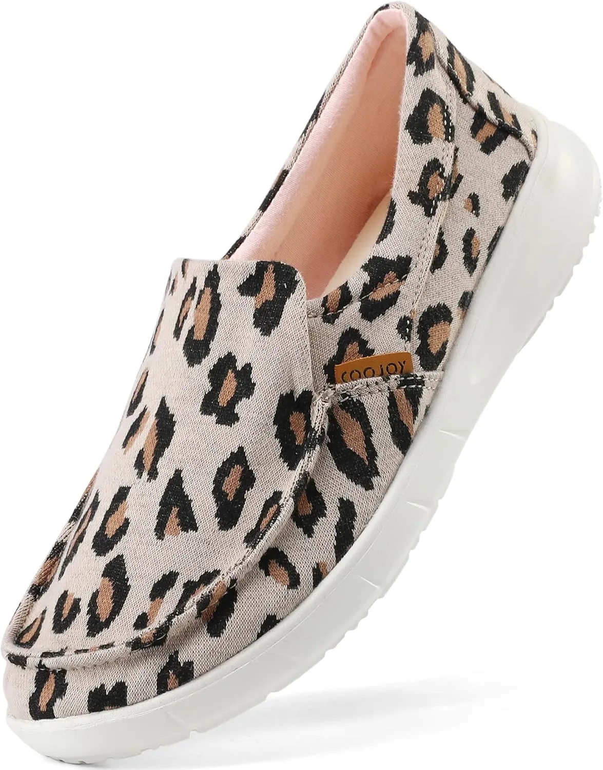 COOJOY Women's Casual Lightweight Stretch Boat Canvas Slip on Shoes Breathable