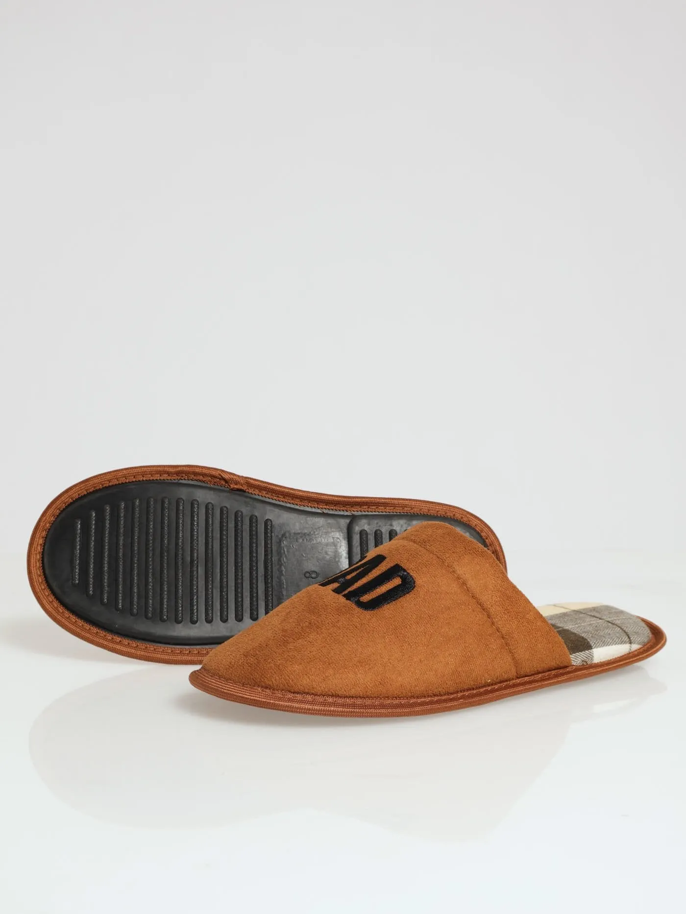 Cool Dad Slogan Open Back Slipper - Tan