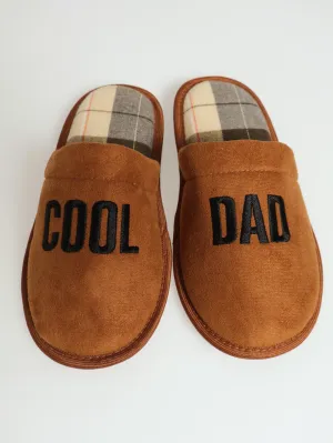 Cool Dad Slogan Open Back Slipper - Tan