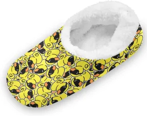 Cool Yellow Duck in Glasses Slippers for Kids Toddler Cartoon Animals Home House Fuzzy Slipper Indoor Soft Plush Fleece Non Slip Casual Shoes for Girls Boys, XS