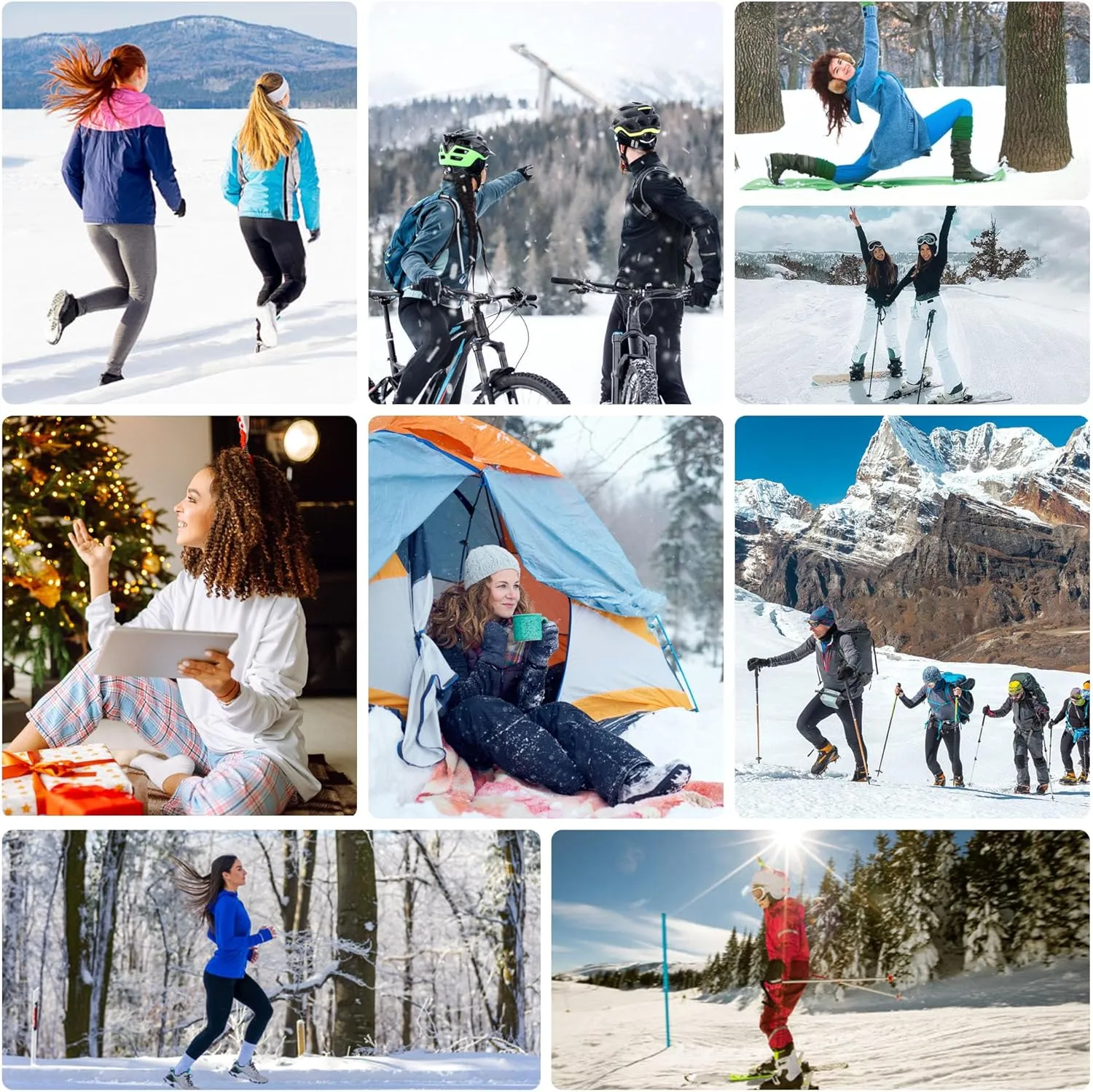 COOLOMG Women Cold Weather Baselayer Pants Thermal Fleece-Lined Compression Leggings Winter Warm Tights