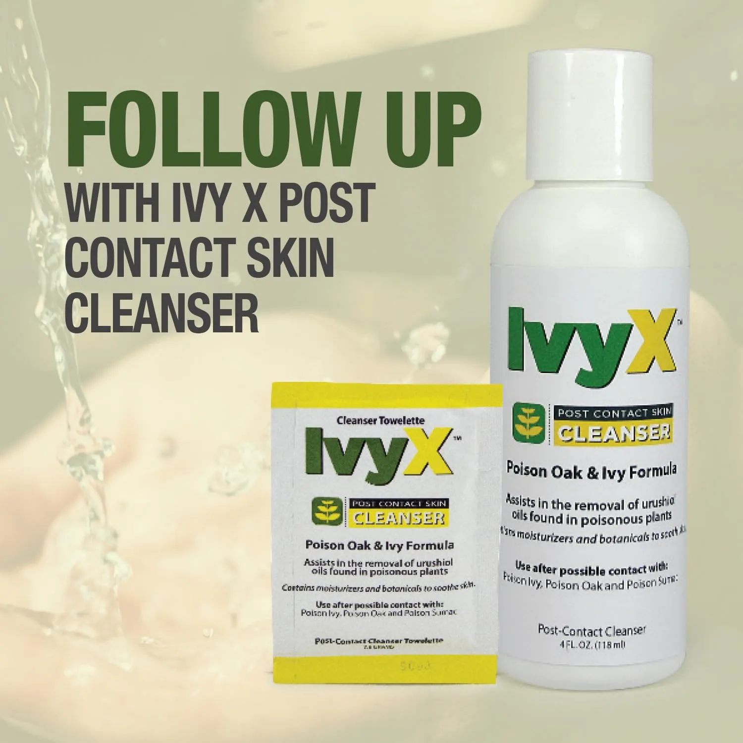 CoreTex Ivy X Pre-Contact Poison Ivy Skin Barrier Spray - 8oz Spray Bottle of Protection Solution to Help Prevent Itchy Rashes - Also Works on Poison Oak & Sumac - Quick Dry & Chalk-Free Formula