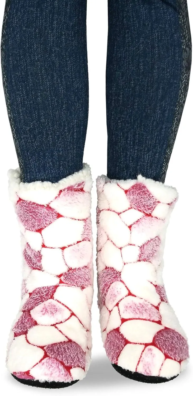 Cozy Warm Fuzzy Slipper Socks Cute Animals Holiday Christmas Santa Reindeer Multipair Adults